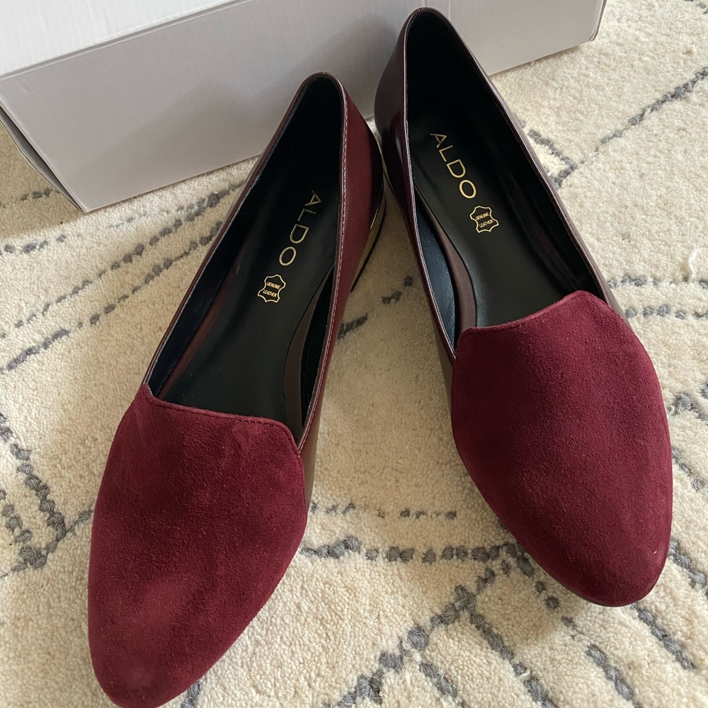 Aldo burgundy loafer size 7.5